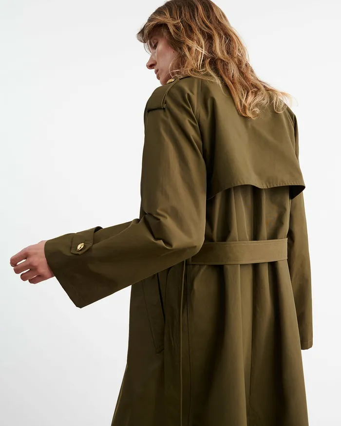 Coats and Outerwear TOUSSAINT TRENCH COAT Olive Green Nili Lotan Women