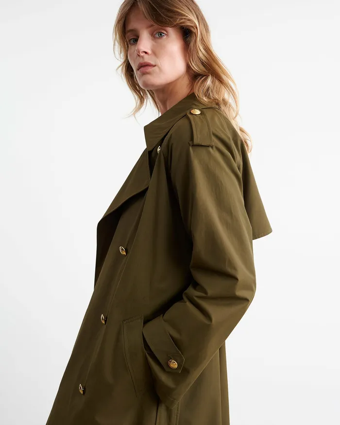 Coats and Outerwear TOUSSAINT TRENCH COAT Olive Green Nili Lotan Women