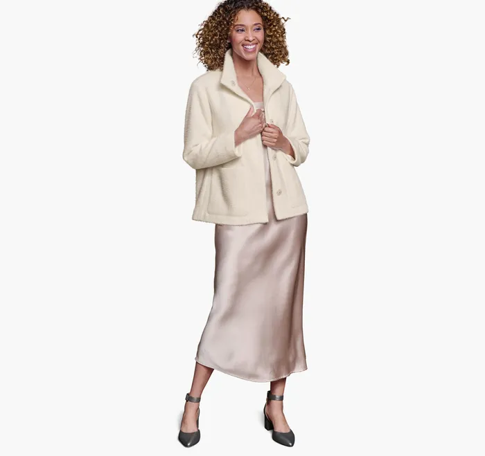 Coats Jackets and Vests Eyelash Jacket Ivory 8211 Johnston and Murphy Women