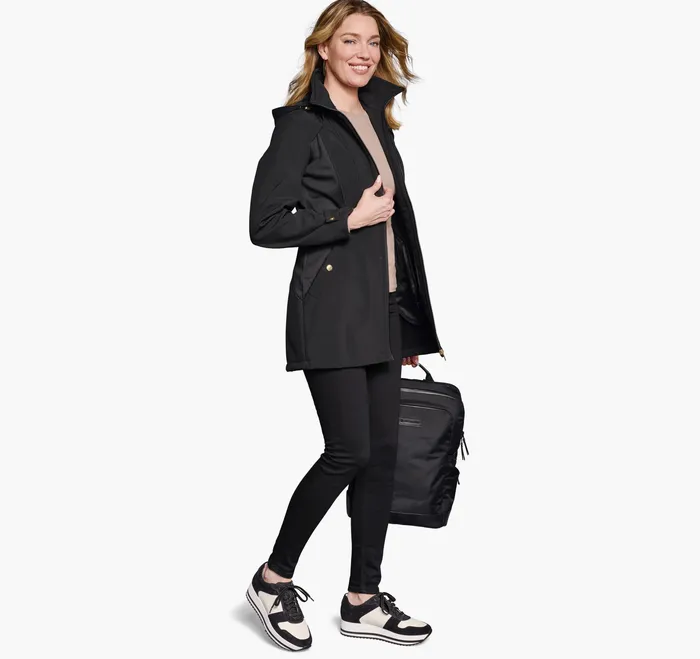 Coats Jackets and Vests Johnston and Murphy Women Softshell Jacket Black