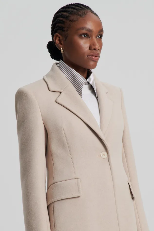 Coats Scanlan Theodore Women TAILORED COAT NOUGAT Coats Scanlan Theodore Women TAILORED COAT NOUGAT