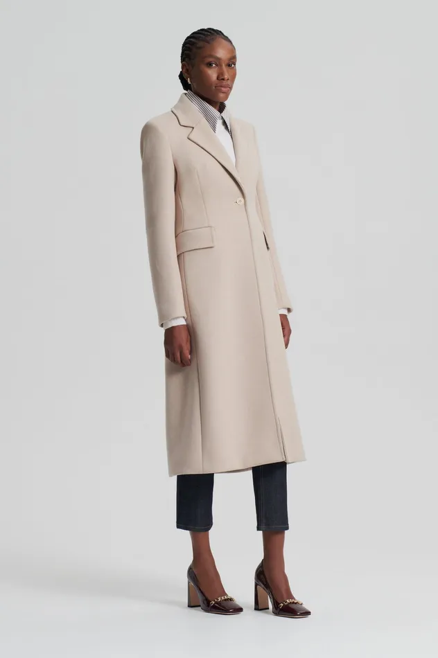 Coats Scanlan Theodore Women TAILORED COAT NOUGAT Coats Scanlan Theodore Women TAILORED COAT NOUGAT