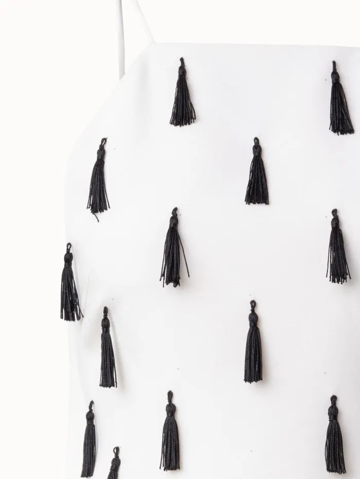 Cocktail Dress With Tassels Ecru Women Akris Dresses