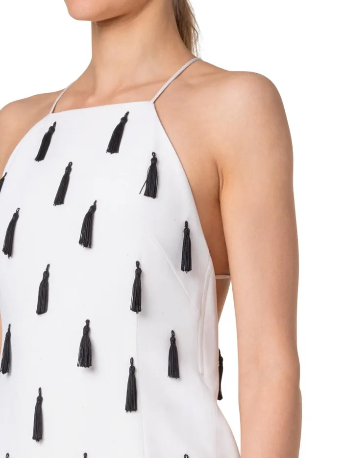 Cocktail Dress With Tassels Ecru Women Akris Dresses