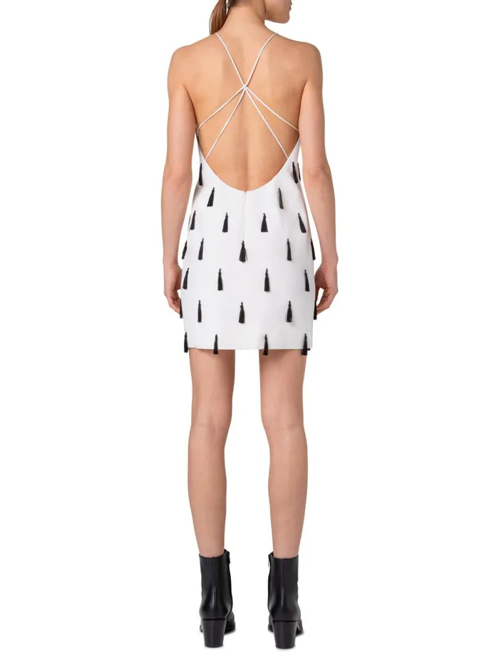 Cocktail Dress With Tassels Ecru Women Akris Dresses