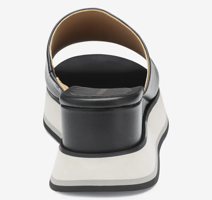 Colleen Slide Black Nappa Leather Women Sandals Johnston and Murphy