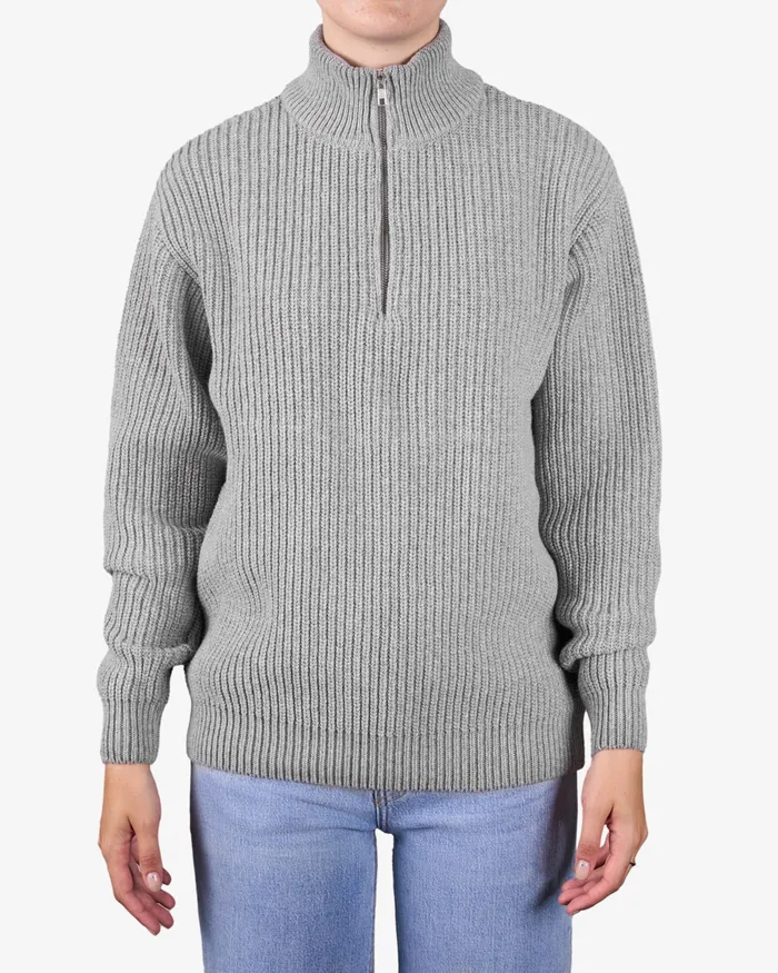 Colorfulstandard Knit Sweaters Women Merino Quarter Zip 8211 Ivory White