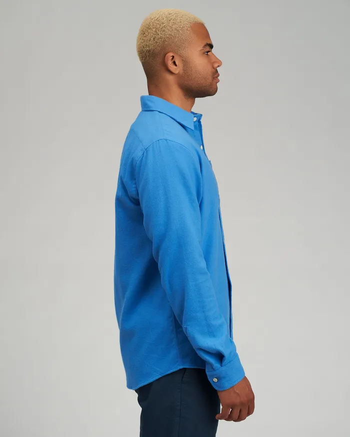 Colorfulstandard Organic Flannel Shirt 8211 Pacific Blue Men Shirts