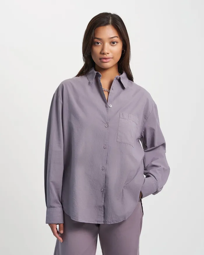 Colorfulstandard Organic Oversized Shirt 8211 Cloudy Grey Women Shirts