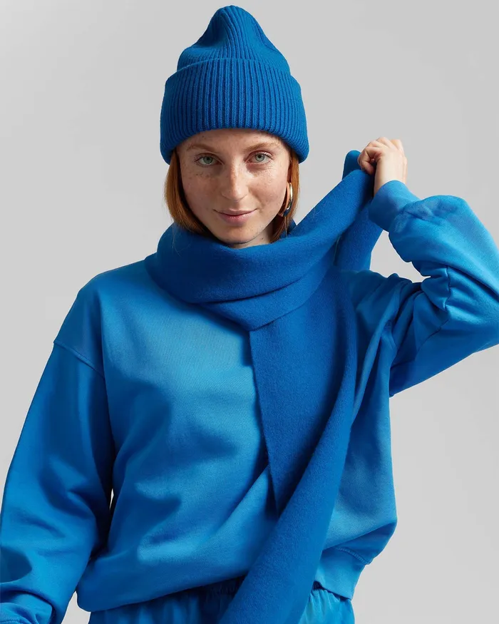 Colorfulstandard Scarves Women Merino Wool Scarf 8211 Marine Blue