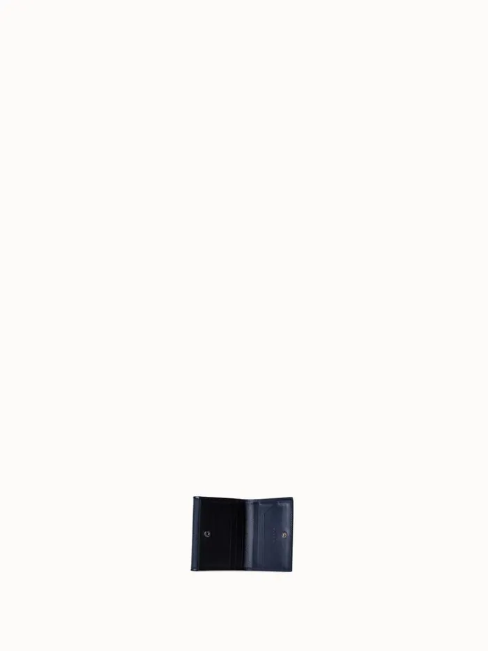 Compact Wallet In Horsehair And Leather Jeans Women Akris Wallets