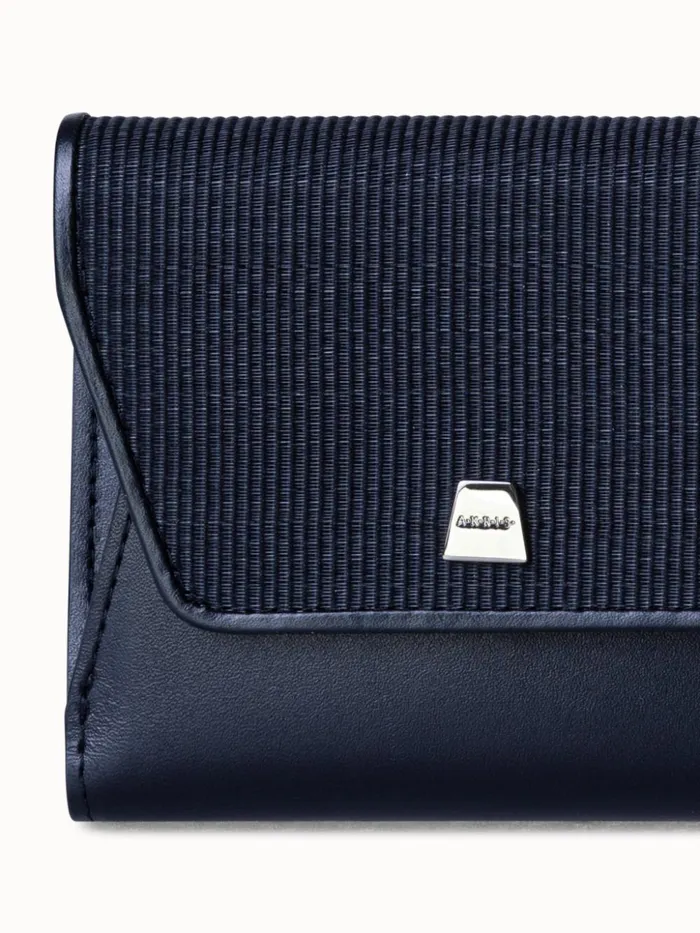 Compact Wallet In Horsehair And Leather Jeans Women Akris Wallets