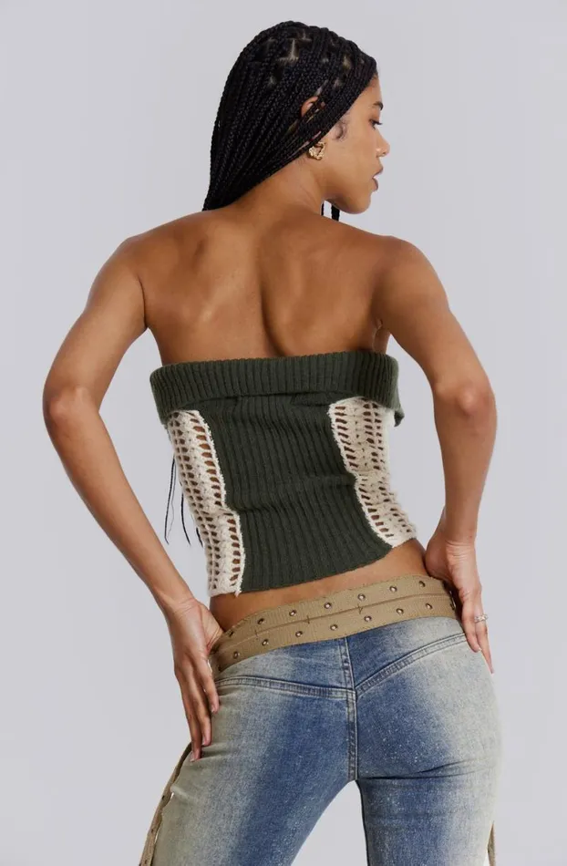 Corsets Women Jaded London Akio Knitted Corset Top