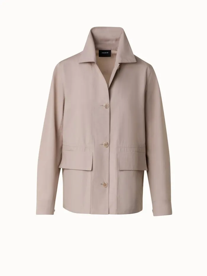 Cotton Poplin Oversize Shirt Jacket Sand Women Akris Jackets