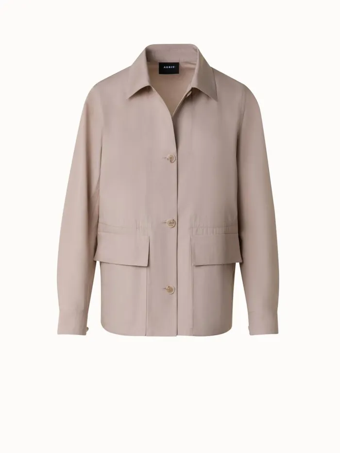 Cotton Poplin Oversize Shirt Jacket Sand Women Akris Jackets