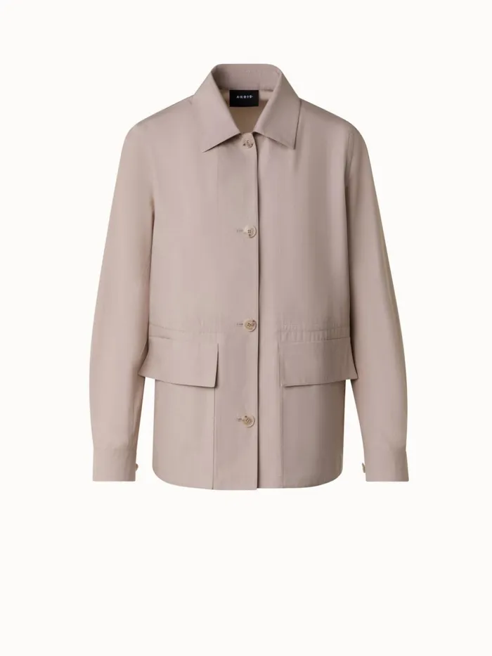 Cotton Poplin Oversize Shirt Jacket Sand Women Akris Jackets