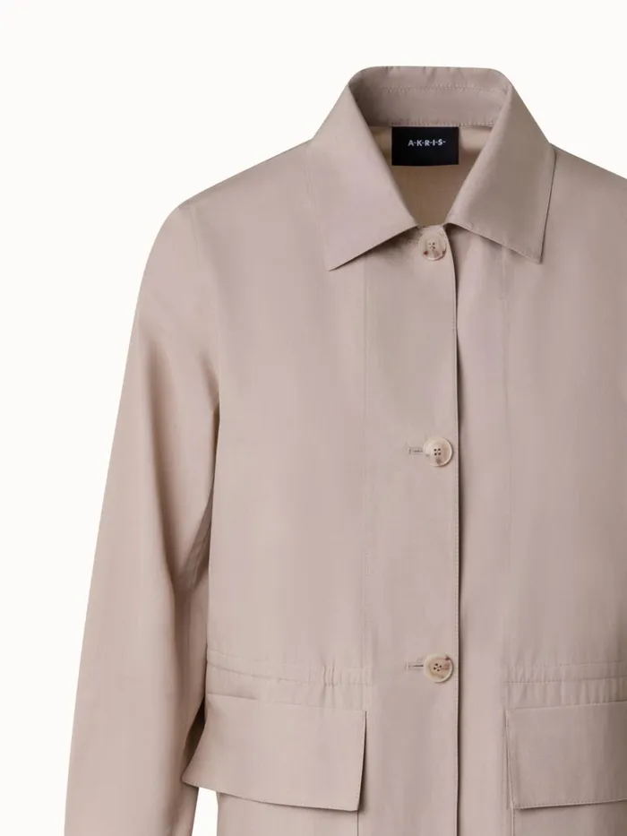 Cotton Poplin Oversize Shirt Jacket Sand Women Akris Jackets