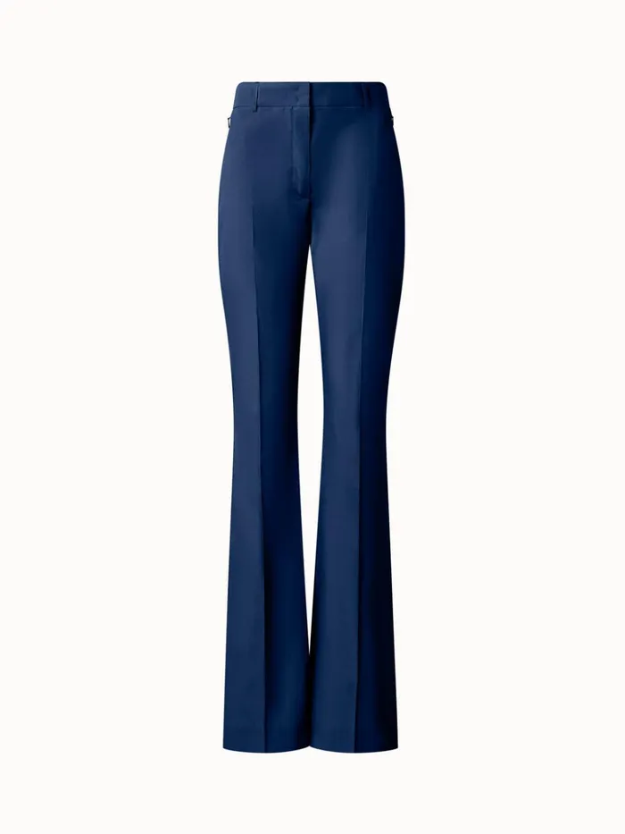 Cotton Poplin Pants With Slight Bootcut Denim Women Akris Pants