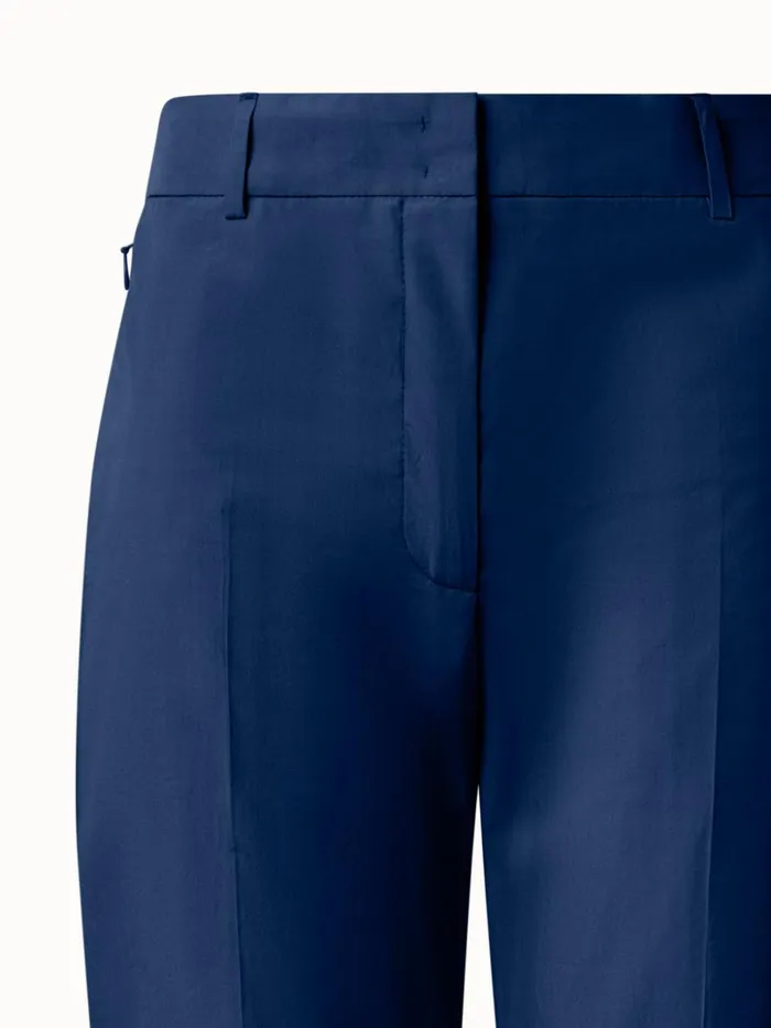 Cotton Poplin Pants With Slight Bootcut Denim Women Akris Pants