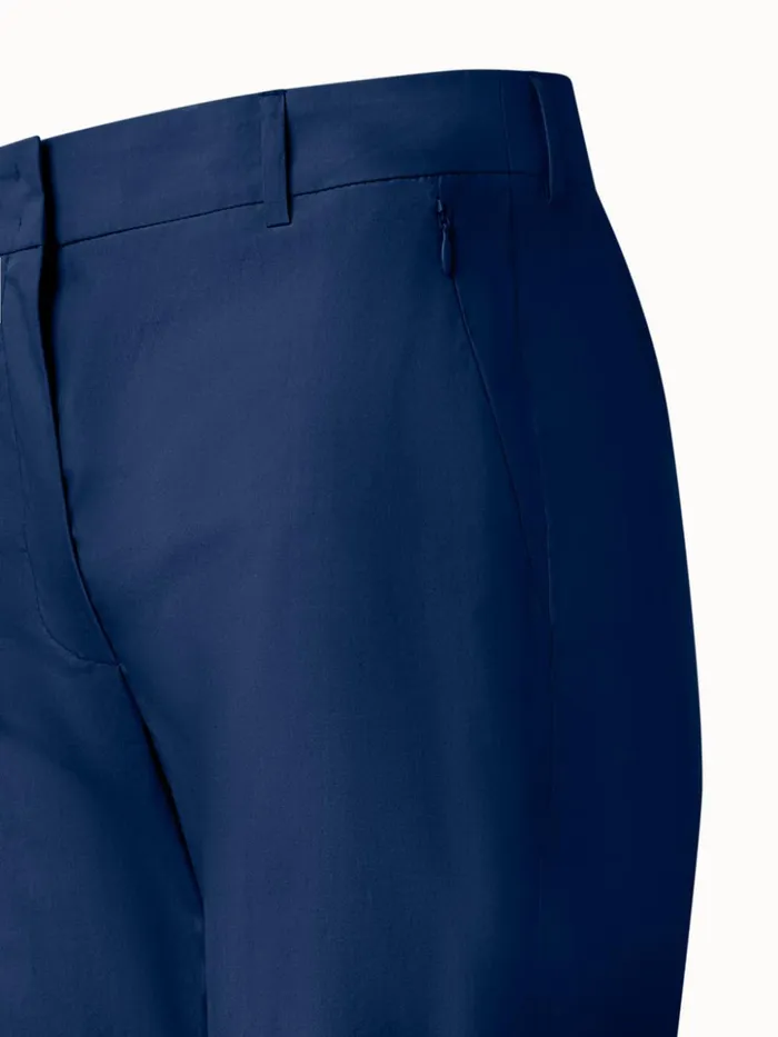 Cotton Poplin Pants With Slight Bootcut Denim Women Akris Pants