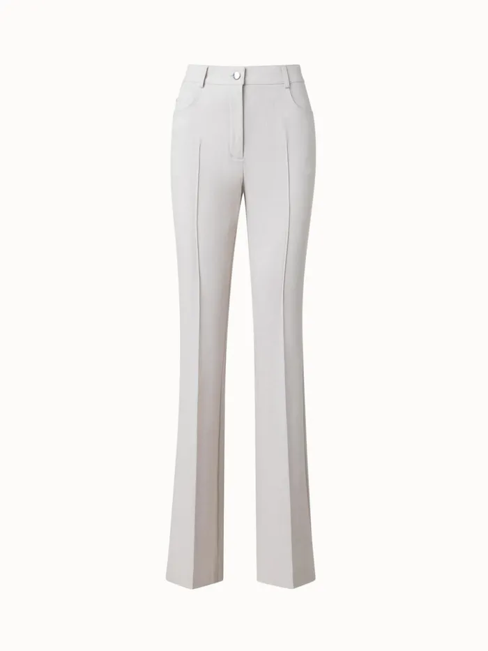 Cotton Stretch Denim Bootcut Pants Greige Women Akris Pants