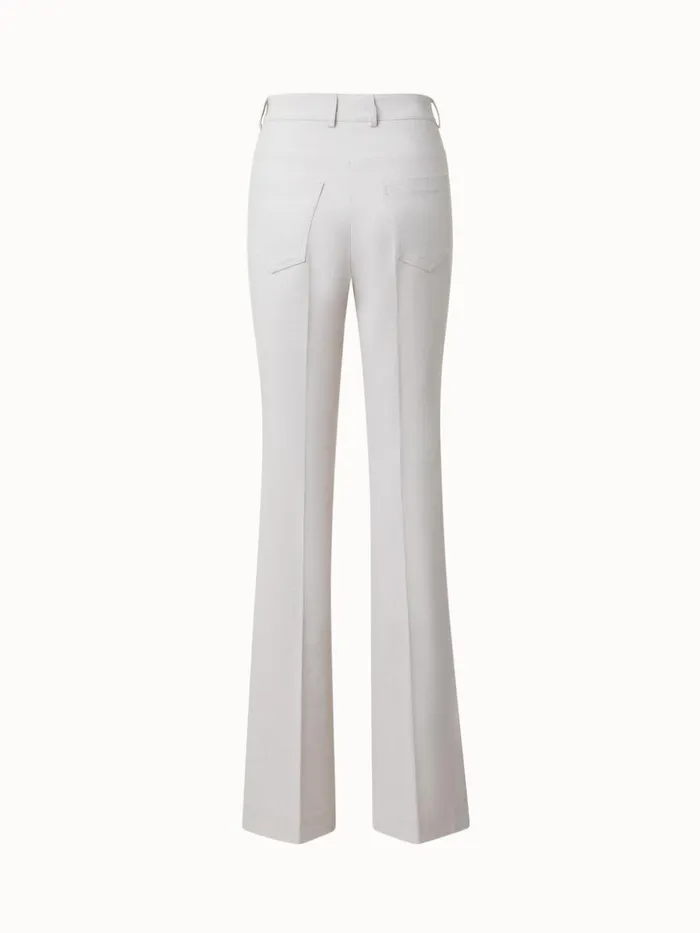 Cotton Stretch Denim Bootcut Pants Greige Women Akris Pants