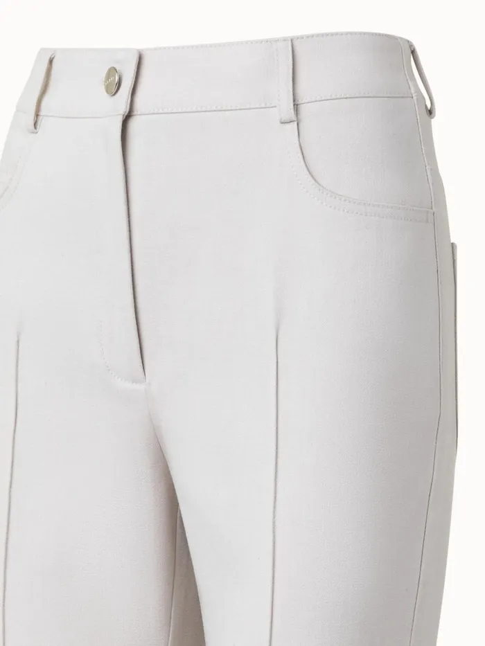 Cotton Stretch Denim Bootcut Pants Greige Women Akris Pants