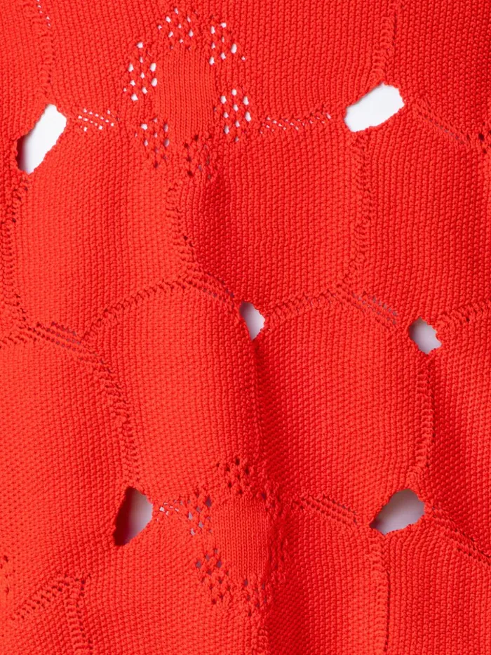 Cotton Stretch Knit Sweater With Anemones Jacquard Poppy Women Akris Knitwear