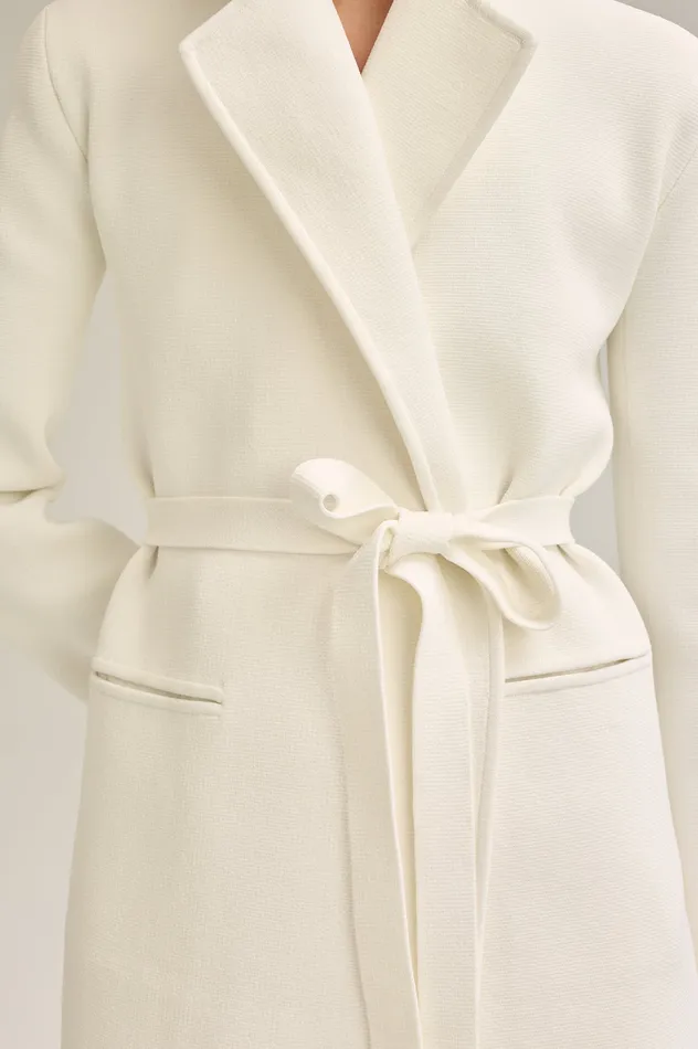 CREPE KNIT LOOSE TAILORED JACKET CREAM Jackets Scanlan Theodore Women CREPE KNIT LOOSE TAILORED JACKET CREAM Jackets Scanlan Theodore Women