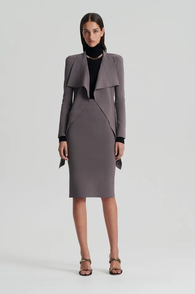 CREPE KNIT SLIT BACK SKIRT TORBA Skirts Scanlan Theodore Women