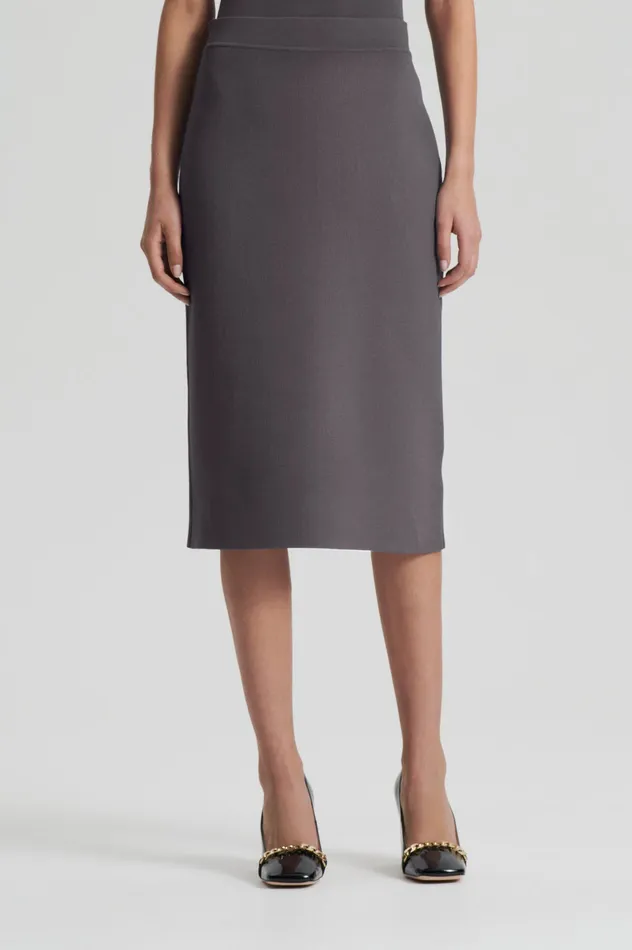CREPE KNIT SLIT BACK SKIRT TORBA Skirts Scanlan Theodore Women