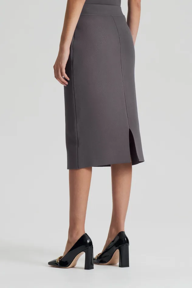 CREPE KNIT SLIT BACK SKIRT TORBA Skirts Scanlan Theodore Women