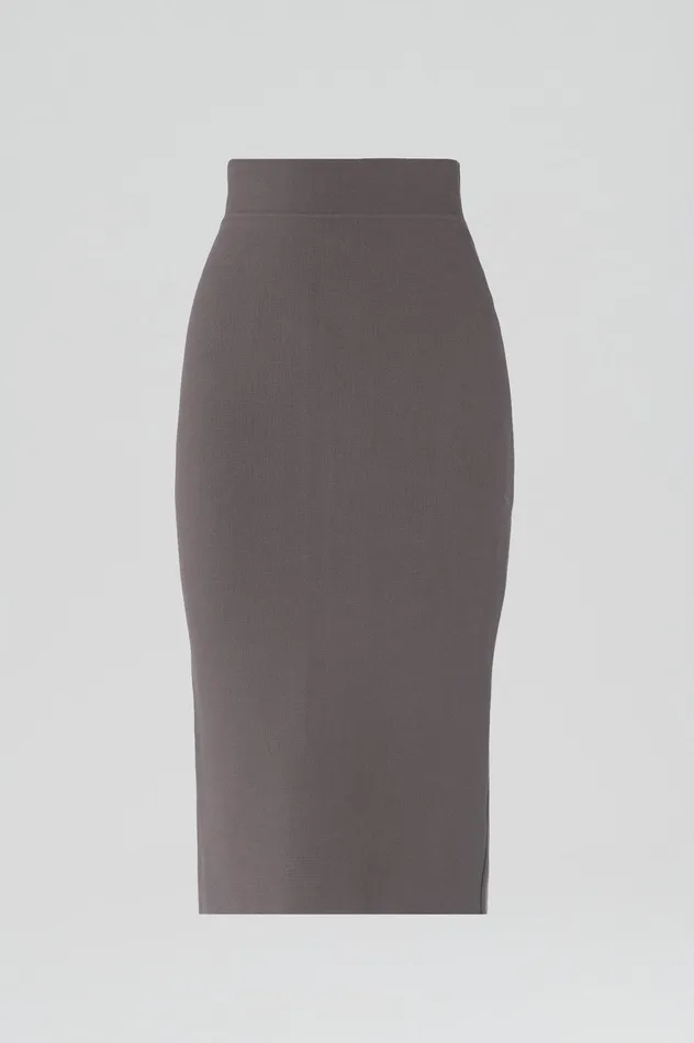 CREPE KNIT SLIT BACK SKIRT TORBA Skirts Scanlan Theodore Women