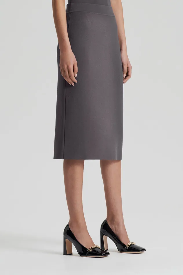 CREPE KNIT SLIT BACK SKIRT TORBA Skirts Scanlan Theodore Women