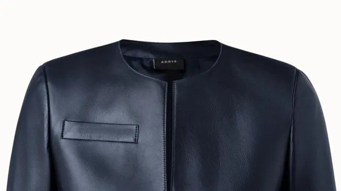 Cropped Lamb Nappa Leather Jacket Aquamarine Women Akris Jackets