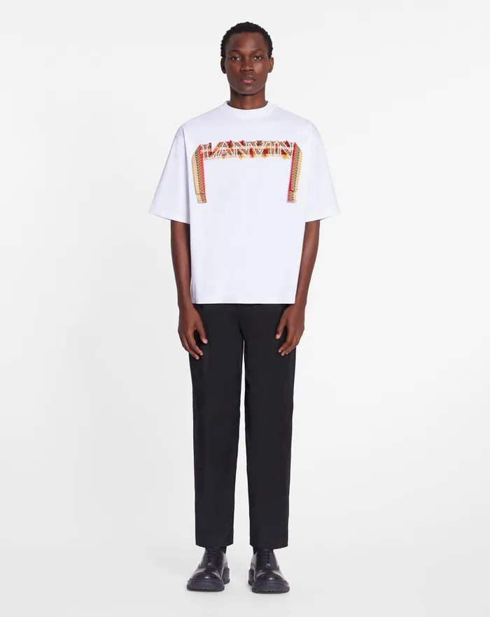 Curb Lace Lanvin Oversized Tshirt Optic White Men Lanvin Tshirts and Polos Curb Lace Lanvin Oversized Tshirt Optic White Men Lanvin Tshirts and Polos