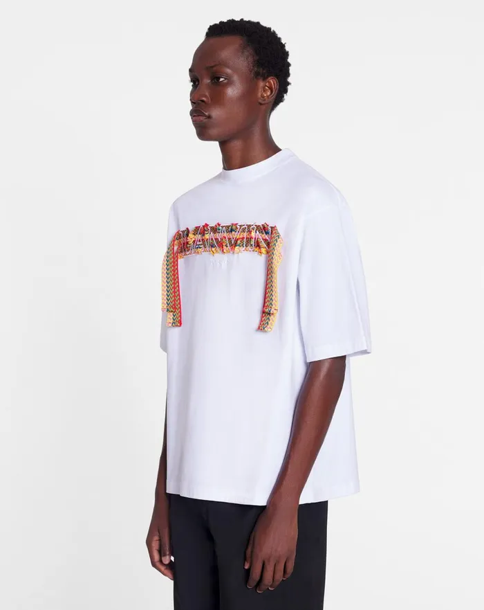 Curb Lace Lanvin Oversized Tshirt Optic White Men Lanvin Tshirts and Polos Curb Lace Lanvin Oversized Tshirt Optic White Men Lanvin Tshirts and Polos