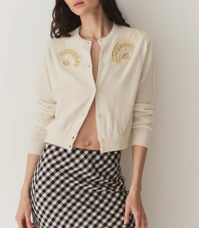 DEN Andrina Cardigan Eggshell Women Knitwear