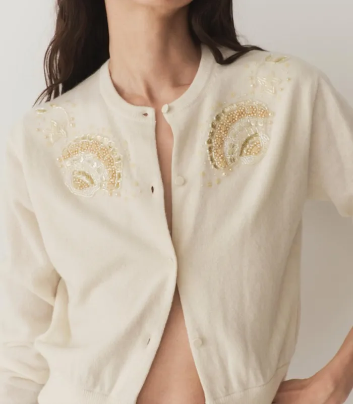 DEN Andrina Cardigan Eggshell Women Knitwear DEN Andrina Cardigan Eggshell Women Knitwear