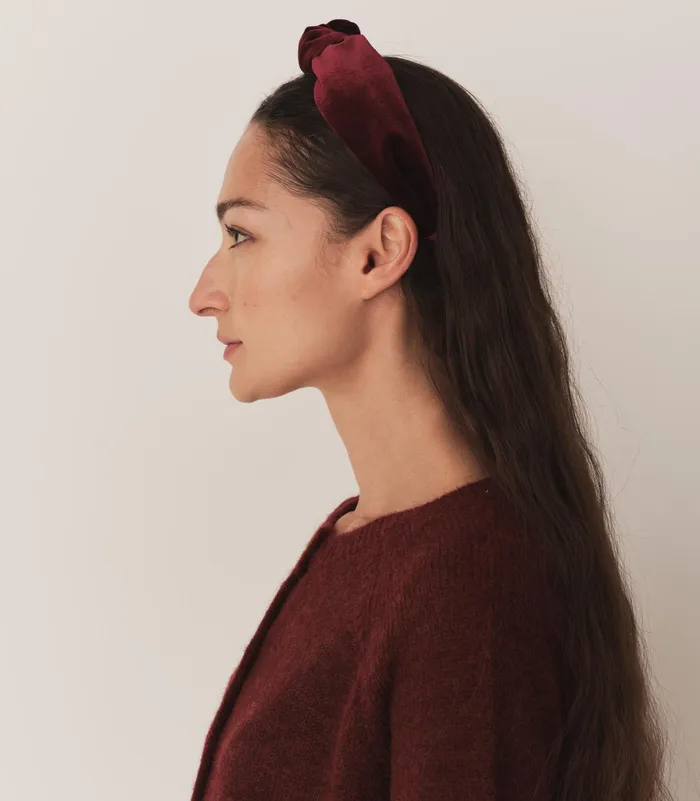 DEN Blanche Knotted Headband Burgundy Velvet Women Hair Accessories DEN Blanche Knotted Headband Burgundy Velvet Women Hair Accessories