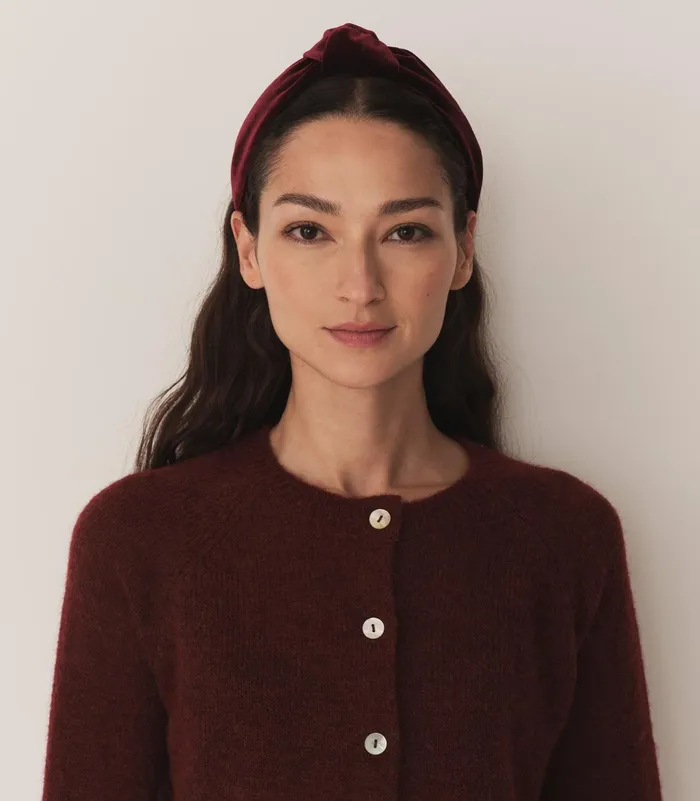 DEN Blanche Knotted Headband Burgundy Velvet Women Hair Accessories DEN Blanche Knotted Headband Burgundy Velvet Women Hair Accessories