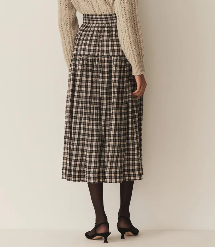 DEN Fabienne Skirt Navy Countryside Plaid Women Skirts