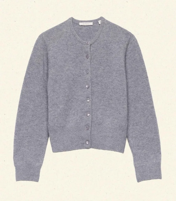 DEN Fairchild Cashmere Cardigan Pebble Grey Women Knitwear DEN Fairchild Cashmere Cardigan Pebble Grey Women Knitwear