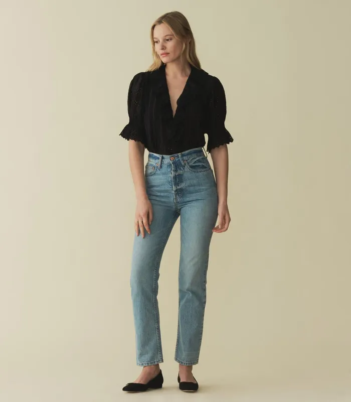 DEN Henri Top Black Eyelet Women Tops