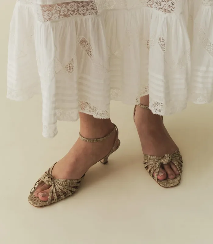 DEN Hepburn Heel Faux Lizard Women Shoes