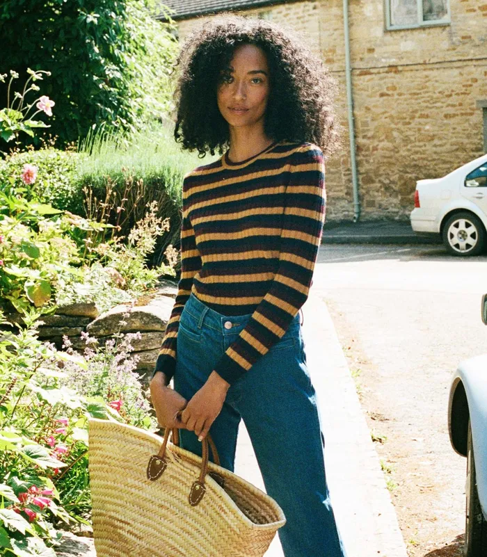 DEN Hyeres Cashmere Sweater Carrington Stripe Women Knitwear DEN Hyeres Cashmere Sweater Carrington Stripe Women Knitwear