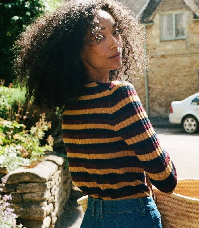 DEN Hyeres Cashmere Sweater Carrington Stripe Women Knitwear DEN Hyeres Cashmere Sweater Carrington Stripe Women Knitwear