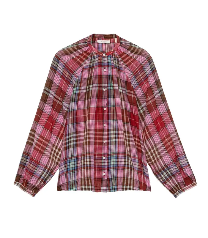 DEN Janis Top Francine Plaid Women Tops