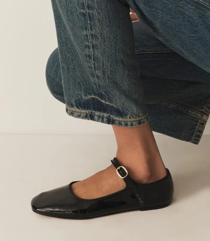 DEN Mary Jane Slipper Black Patent Women Shoes DEN Mary Jane Slipper Black Patent Women Shoes