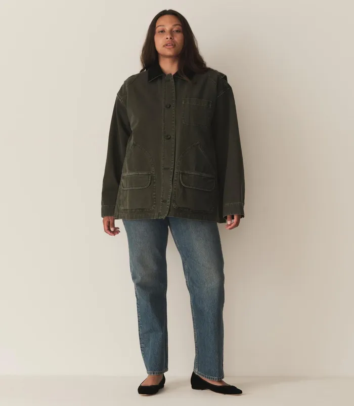 DEN Pascual Barn Jacket Dark Olive Women Coats and Jackets